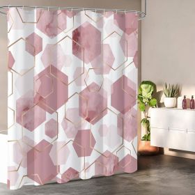72"W x 84"H Abstract Pink Geometric Polyester Shower Curtain