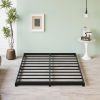 Queen size 3-inch Low Profile Heavy Duty Metal Bed Frame in Matte Black