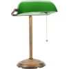 Classic Bankers Lamp Desk Light with Green Glass Shade and Gold Base