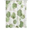 72"W x 78"H Abstract Green White Geometric Polyester Shower Curtain