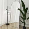 Silver 64-inch Arched Floor Mirror with Stand and Wall Hanging Screws