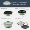Sage 6-Piece Non-Stick Cast Iron Cookware Set - Skillet Grill Pan Dutch Oven