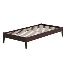 Twin Size Solid Hardwood Victorian Style Espresso Platform Bed