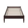 Twin Size Solid Hardwood Victorian Style Espresso Platform Bed