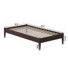 Twin Size Solid Hardwood Victorian Style Espresso Platform Bed