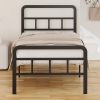 Twin Heavy Duty Metal Bed Frame with Headboard and Footboard in Black