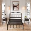 Twin Size Industrial Vintage Heavy Duty Steel Slat Bed Frame