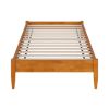 Twin size Solid Hardwood Platform Bed Frame in Natural Wood Finish