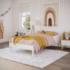 Twin Size Solid Hardwood Victorian Style White Platform Bed