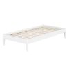 Twin XL Size Solid Hardwood Victorian Style White Platform Bed