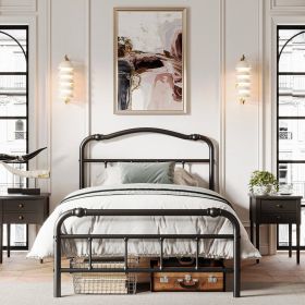 Twin XL Industrial Vintage Heavy Duty Steel Slat Bed Frame