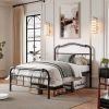 Twin XL Industrial Vintage Heavy Duty Steel Slat Bed Frame