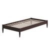 Twin XL Size Solid Hardwood Victorian Style Espresso Platform Bed