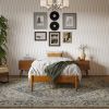 Twin XL size Solid Hardwood Platform Bed Frame in Natural Wood Finish