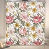 72"W x 72"H Vintage Floral Peony Pink Polyester Shower Curtain