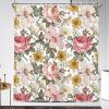 72"W x 72"H Vintage Floral Peony Pink Polyester Shower Curtain