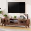 Mid-Century Modern 59-inch TV Stand Entertainment Center in Walnut Wood Finish