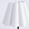 Modern S-Shaped Black Metal Table Lamp with Umbrella-style White Fabric Shade