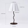 Modern S-Shaped Black Metal Table Lamp with Umbrella-style White Fabric Shade