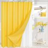 72"W x 72"H Yellow Waffle Textured 3 in 1 Shower Curtain Set
