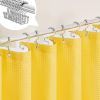 72"W x 72"H Yellow Waffle Textured 3 in 1 Shower Curtain Set