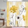 72"W x 78"H Yellow  Vibrant Floral Butterfly Polyester Shower Curtain