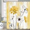 72"W x 78"H Yellow  Vibrant Floral Butterfly Polyester Shower Curtain