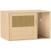 Boho Style Cat Litter Box Enclosure with Rattan Door, Scratching Mat, Non-slip Foot Pads, 31.5" x 20" x 20"