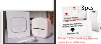 Portable Mini Thermal Label Printer Home Photo Printer Student Wrong Question Printer Bluetooth-compatible Mini Label Printer Price Tag (Option: Pinkset2.-USB)
