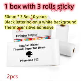 Portable Mini Thermal Label Printer Home Photo Printer Student Wrong Question Printer Bluetooth-compatible Mini Label Printer Price Tag (Option: Printer paper 2pcs-USB)