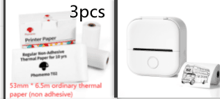 Portable Mini Thermal Label Printer Home Photo Printer Student Wrong Question Printer Bluetooth-compatible Mini Label Printer Price Tag (Option: Whiteset2.-USB)