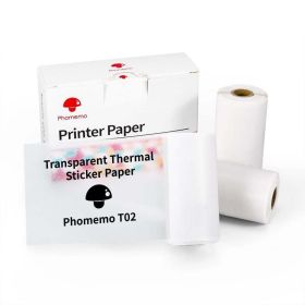 Portable Mini Thermal Label Printer Home Photo Printer Student Wrong Question Printer Bluetooth-compatible Mini Label Printer Price Tag (Option: Transparent Printer paper-USB)