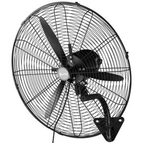American Specification, MFJ-EW50 Electric Fan 110V 20-50W 20 Inch Three-blade Aluminum Fan Industrial Wall Mounted Fan (Color: Black)
