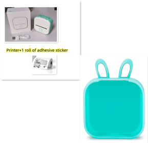 Portable Mini Thermal Label Printer Home Photo Printer Student Wrong Question Printer Bluetooth-compatible Mini Label Printer Price Tag (Option: Green SetD-USB)