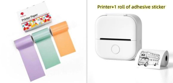 Portable Mini Thermal Label Printer Home Photo Printer Student Wrong Question Printer Bluetooth-compatible Mini Label Printer Price Tag (Option: Set4-USB)
