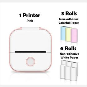 Portable Mini Thermal Label Printer Home Photo Printer Student Wrong Question Printer Bluetooth-compatible Mini Label Printer Price Tag (Option: Set8-USB)