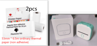Portable Mini Thermal Label Printer Home Photo Printer Student Wrong Question Printer Bluetooth-compatible Mini Label Printer Price Tag (Option: Greenset3.-USB)