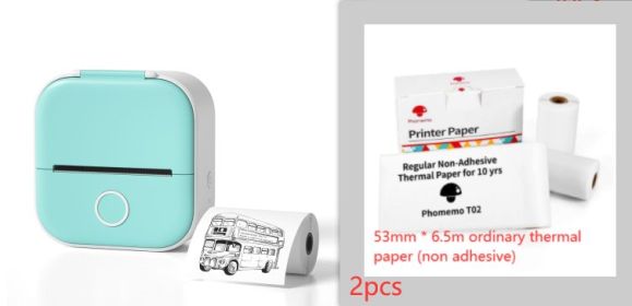 Portable Mini Thermal Label Printer Home Photo Printer Student Wrong Question Printer Bluetooth-compatible Mini Label Printer Price Tag (Option: All green set1-USB)