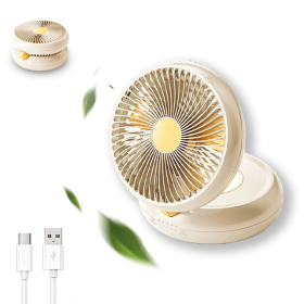 Table Fan, Rechargeable Remote Control Fan With Auto Oscillation 90 Foldable Ultra Quiet 4 Speeds Wind, Portable Air Circulator Fan,Hang Hook, US (Color: White)